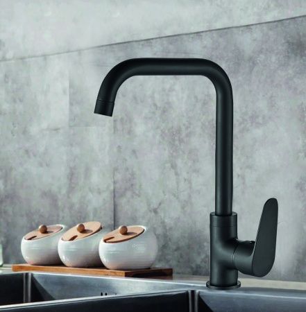 Смеситель для кухни WesnaArt Nova NOV03-150Black на мойку черный