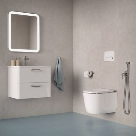 Унитаз подвесной IDDIS Slide SLIRDSEi25 белый с сиденьем микролифт безободковый смыв воронка-водоворот