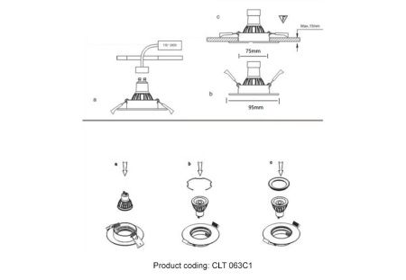 Светильник встраиваемый Crystal Lux CLT 063 CLT 063C1 BL
