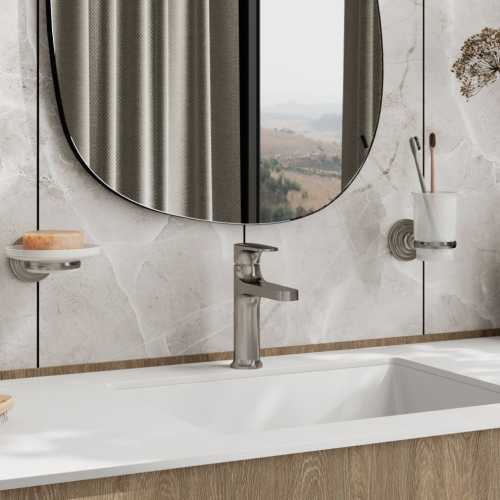 Смеситель WasserKRAFT Spree 1400 1403 на раковину никель - фото 2