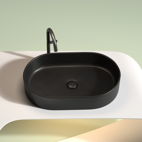 Раковина Ceramica Nova ELEMENT 61 см CN6048MB накладная цвет черный матовый - фото 3