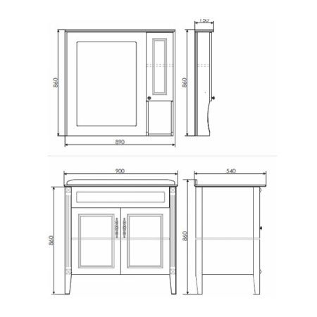 Зеркало-шкаф Comforty Палермо 00004137098CF 90х90 подвесной цвет белый