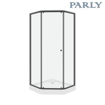 Душевой уголок Parly ZEP91B 90х90 стекло прозрачное профиль черный с поддоном