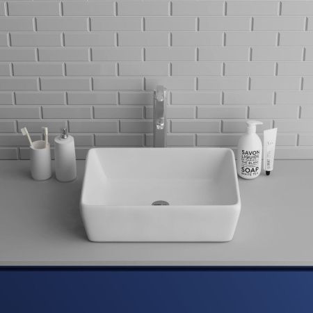 Раковина из сантехнического фаянса Grossman GR-3016 50х40 накладная цвет белый без отверстий под смеситель