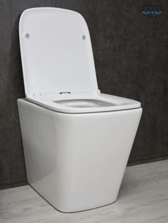 Унитаз приставной Gid Cuadrado 62240Y белый с сиденьем микролифт безободковый душевой смыв