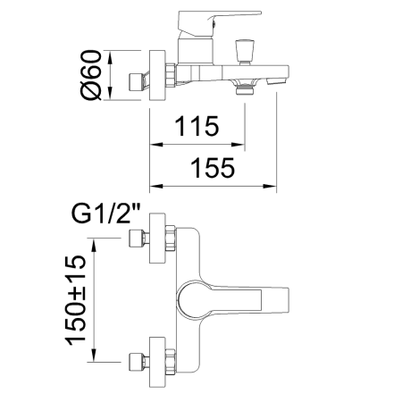 Смеситель Clever GO!2 62133 настенный хром