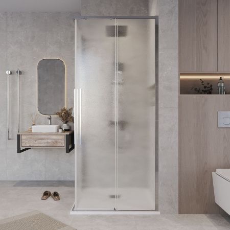 Душевая дверь Grossman Galaxy 1/2.K33.01.11.10.02 110х195 стекло текстурное профиль хром