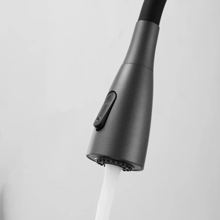 Смеситель для кухни Shevanik S843T-3 на мойку черный/оружейная сталь