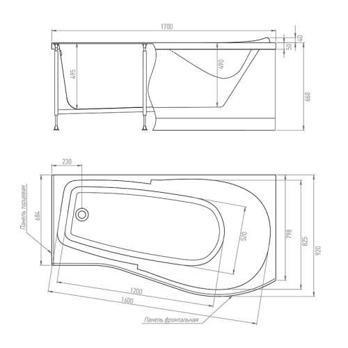 Ванна акриловая Timo VINO VINO1792R-KTVINO17-SPV1505-FPVINO17R-TPVINO17R 170х92 пристенная асимметричная с каркасом - фото 2 Ванна акриловая Timo VINO VINO1792R-KTVINO17-SPV1505-FPVINO17R-TPVINO17R 170х92 пристенная асимметричная с каркасом - фото 2