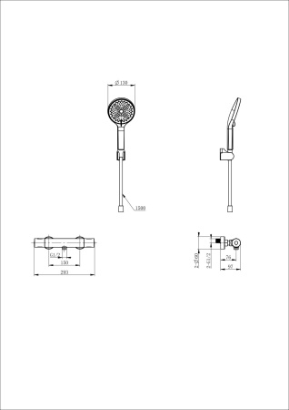 Смеситель для душа Wonzon & Woghand Inn WW-B3013-A-CR настенный хром