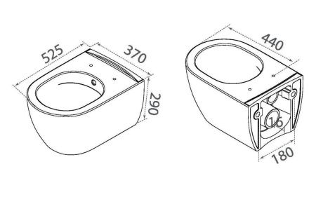 Унитаз подвесной Boheme Bianca 963-SET-W цвет белый с сиденьем микролифт безободковый каскадный смыв