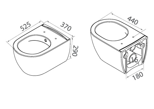 Унитаз подвесной Boheme Bianca 963-SET-2-MW цвет белый матовый с сиденьем микролифт безободковый каскадный смыв - фото 2