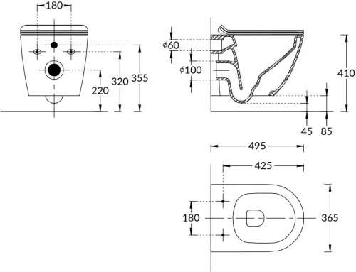 Чаша унитаза подвесная Kerama Marazzi SFERA SF.wc.02 цвет белый - фото 2