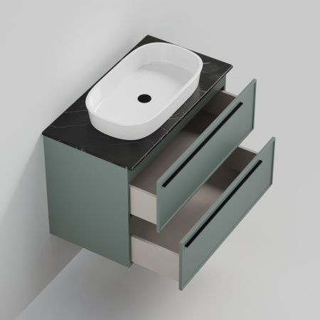 Тумба со столешницей La Fenice ELBA TWIN NFNC-01-ELB-G-90-2-3-GB 90х50 подвесная цвет синий/серый