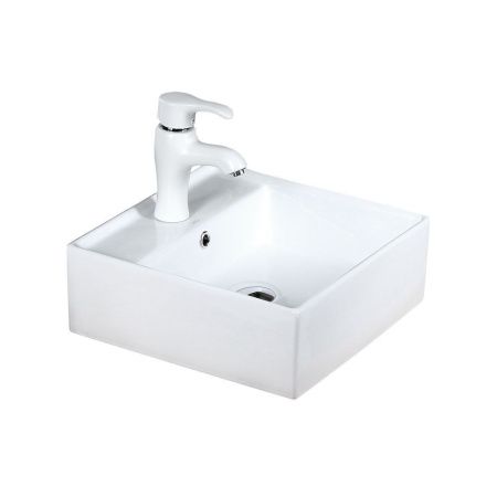Раковина из сантехнического фарфора Melana 7063B-805 40х40 накладная цвет белый 1 отверстие под смеситель
