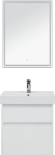 Комплект мебели: тумба с раковиной + зеркало Aquanet Nova Lite 00242921 60,5х45,7х145 напольный/подвесной - фото 3