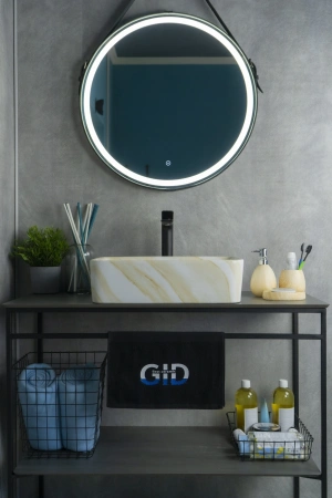 Раковина керамическая Gid Geométrico 54459 50х40 накладная цвет многоцветный без отверстий под смеситель