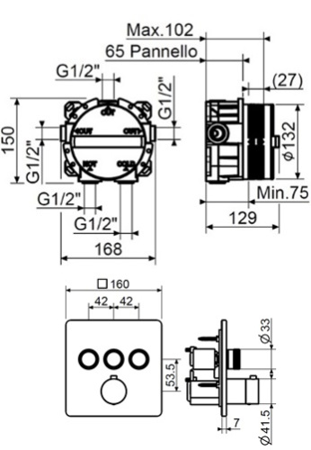Смеситель для душа Plumberia Selection Psbox KITPSB2903NO встраиваемый черный матовый - фото 2