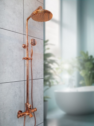 Душевая стойка AltroBagno Beatrice AltroBagnoBeatrice030423ROr настенная цвет розовое золото - фото 2