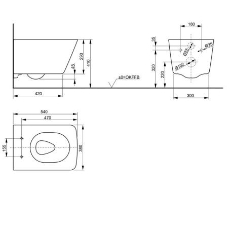 Чаша унитаза подвесная Toto SP CW532Y/CW532RY цвет белый без сиденья безободковая смыв торнадо