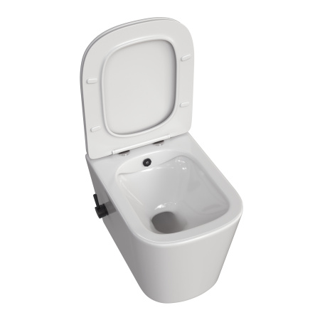 Унитаз подвесной Taliente Correto CR25200+SMnero белый с сиденьем микролифт безободковый смыв торнадо