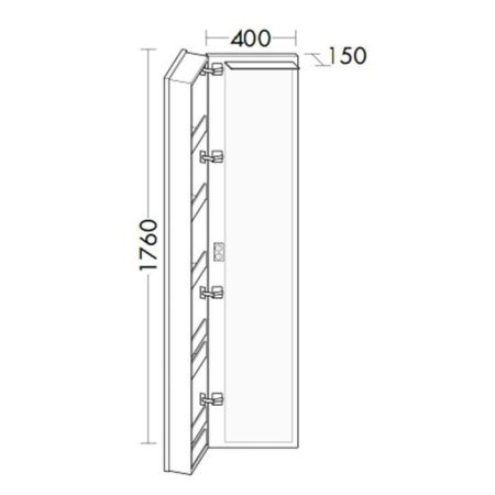 Шкаф-пенал Burgbad Sys30 шкафы SPIJ040L461 40х180 цвет белый