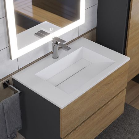 Тумба с раковиной Uperwood Barsa-Next 2900000095 70х50 цвет коричневый/черный