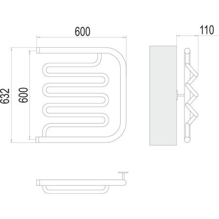 Полотенцесушитель Terminus 4620768881367 60х63 водяной хром