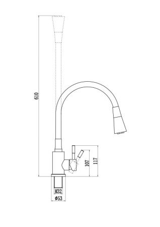 Смеситель для кухни Savol S-3002HM-H на мойку черный