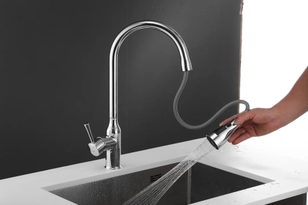 Смеситель для кухни Shevanik S163 на мойку хром