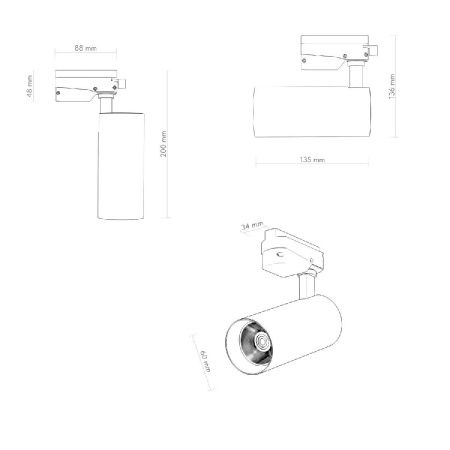 Трековый однофазный светильник Denkirs Solid Koper (Солид Копер) DK6452-BK