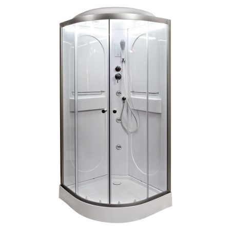 Душевая кабина AvaCan L608LED+GM 80х80 четверть круга с крышей ориентация универсальная