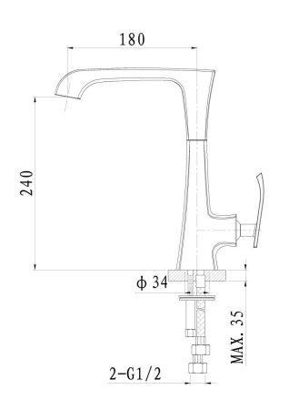 Смеситель для кухни Wonzon & Woghand Triumph WW-562101-CR на мойку хром