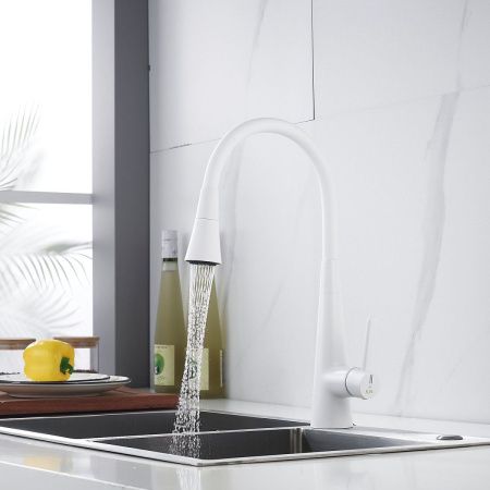 Смеситель для кухни Rose R213C на мойку белый