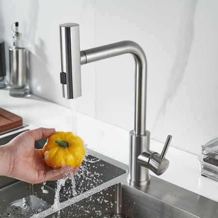 Смеситель для кухни Shevanik S263L на мойку сатин