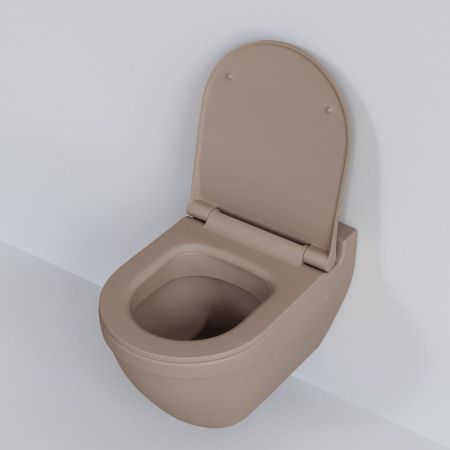 Унитаз подвесной Ambassador Nord 133T20501-132T20501S темно-бежевый с сиденьем