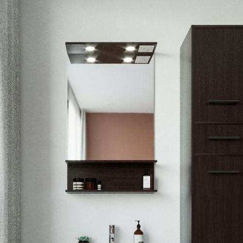 Зеркало с подсветкой Бриклаер 4627125415043 55х90 цвет венге - фото 2