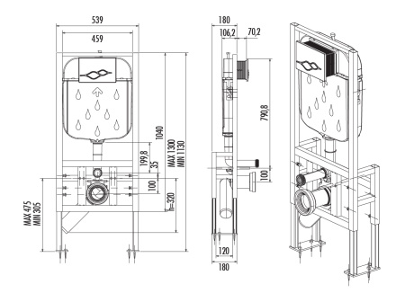 Инсталляция сенсорная для подвесного унитаза Creavit FGR7004.00