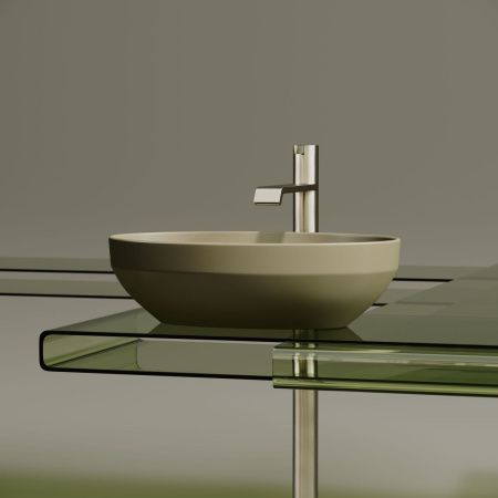 Раковина из сантехнического фарфора Ceramica Nova ELEMENT CN6056MC 50х40 накладная цвет коричневый без отверстий под смеситель