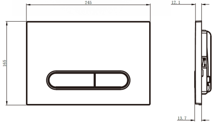 Клавиша смыва механическая CHARUS Magnus FP.340.GRP.01 цвет графит