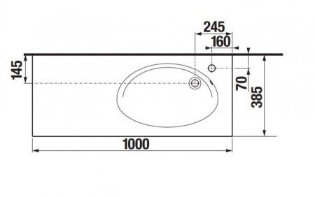 Раковина из сантехнического фарфора Roca Etna 7327009000 100х40 накладная цвет белый
