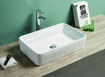 Раковина керамическая Art&Max AM-7655-X 59х37 накладная цвет белый