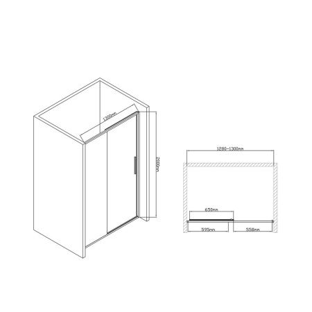 Душевая дверь Vincea Slim-U VDS-2SU130CL 130х200 стекло прозрачное профиль хром