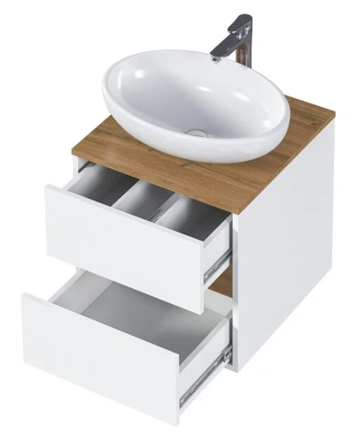 Тумба под раковину 1MarKa Veil Ц0000035551 50х50х50 цвет белый/дуб ватан - фото 3