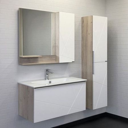 Шкаф-пенал Comforty Мерано 00-00008479CF 40х160 подвесной цвет белый/бежевый