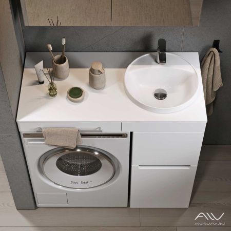 Тумба с раковиной Alavann Cosmetic ALV1038000 90х50 напольная цвет белый