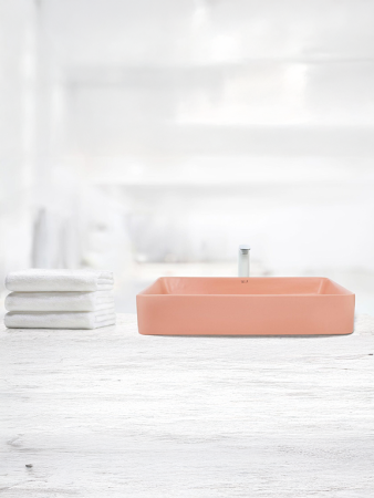 Раковина из сантехнического фаянса WeltWasser WW SK 10000004510 40 см накладная цвет розовый