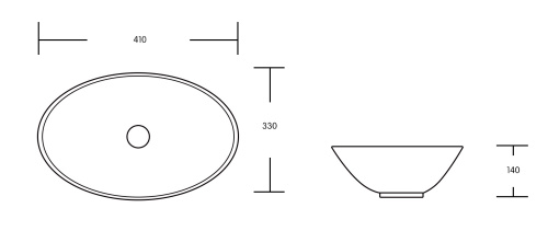 Раковина из сантехнического фарфора MILLEAU BOUTIQUE MU7007-EGAT 41х33 накладная цвет антрацит без отверстий под смеситель - фото 2