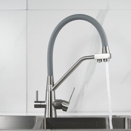 Смеситель для кухни Shevanik S968L на мойку сатин