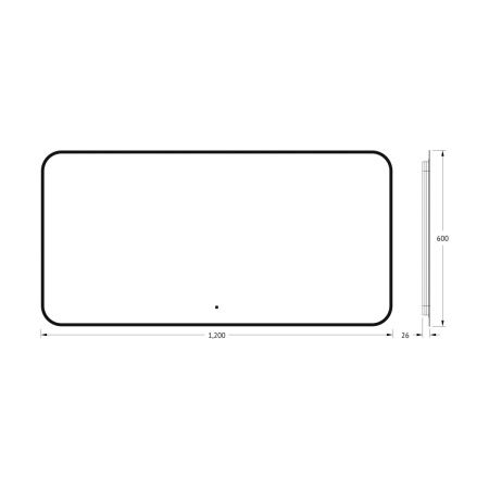 Зеркало с подсветкой Defesto AURA DF 2978RH 120х60 подвесное